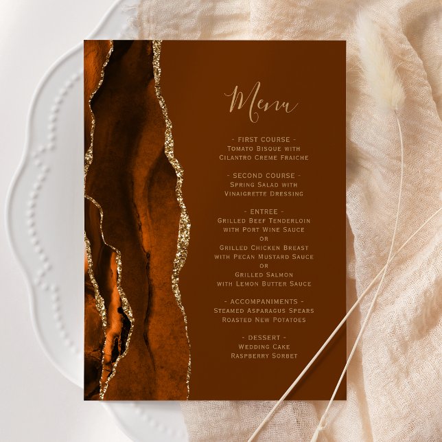 Menu Casamento Brown de Agato Laranja Queimado (Criador carregado)