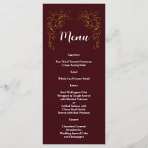 Casamento Burgundy Profundo Floral Ouro Elegante