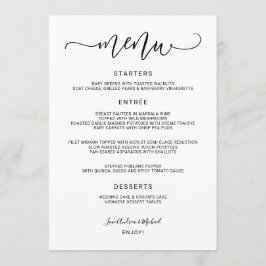 Menu Casamento Caligrafia Moderna Saltitante e Giratóri