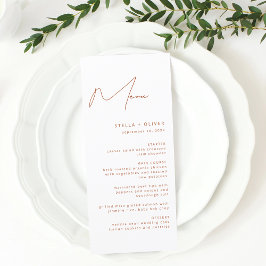 Menu Casamento Caligrafia Terracota Rústica Moderna