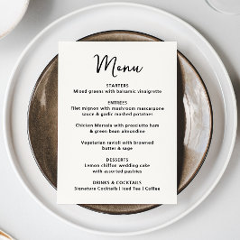 Menu Casamento Caprichoso com Coração Preto