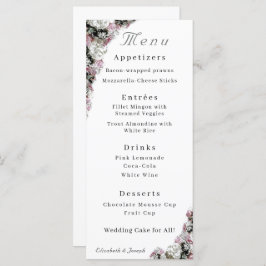 Menu Casamento Católico Floral Rosa e Branco