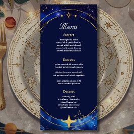 Menu Casamento celeste azul-legante
