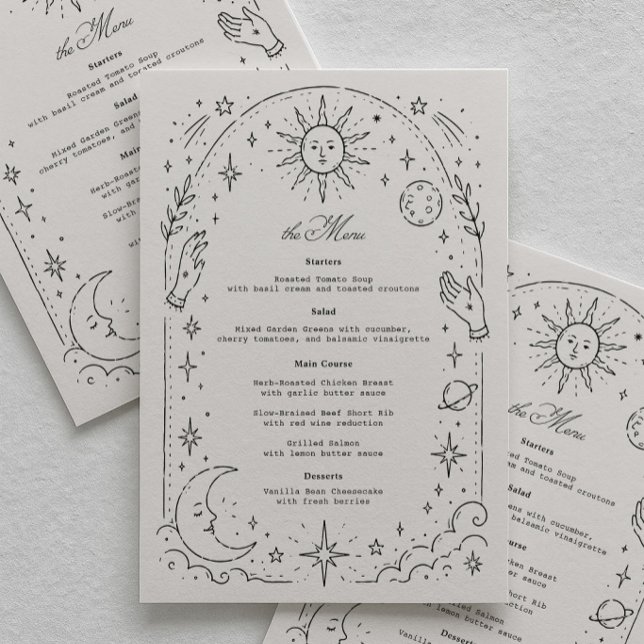 Menu Casamento Celestial de Lua e Estrelas (Criador carregado)