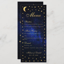 Menu Casamento Celestial - Estrelas Douradas Azuis