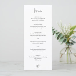 Menu Casamento Chic Moderno em Preto e Branco