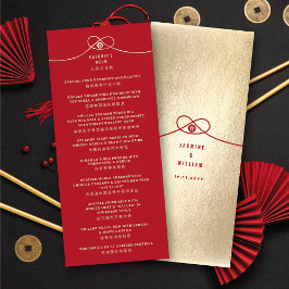 Menu Casamento Chinês de Felicidade Dupla Dourada União