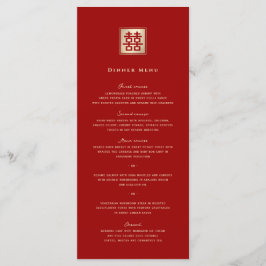 Menu Casamento Chinês de Felicidade Dupla Quadrada Clás