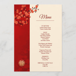 Menu Casamento Chinês de Flor de Cereja Vermelha