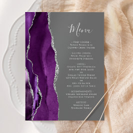 Menu Casamento Cinza Ágata Prata Roxo