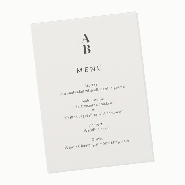 Menu Casamento Civil Minimalista Moderno (Criador carregado)