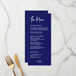 Menu Casamento Clássico Azul Real Elegante