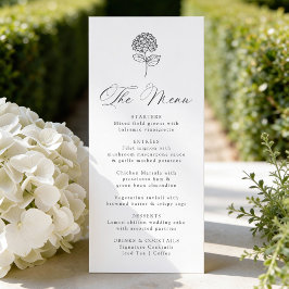 Menu Casamento Clássico com Hortênsias Carvão