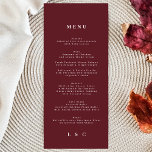 Menu Casamento Clássico da Borgonha Vermelha Escura Ele<br><div class="desc">menu fino para corresponder à coleção *se quiser mais opções de papel,  este design pode ser transferido para um programa fino *ou para mais ajuda contacte-me</div>