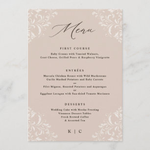 Menu Casamento Clássico de Champanhe Elegante