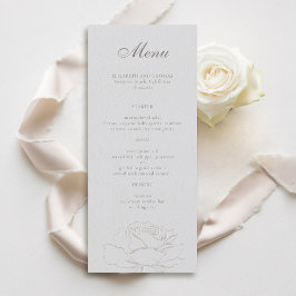 Menu Casamento clássico de marfim em relevo formalizado