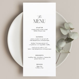 Menu Casamento clássico de preto e branco