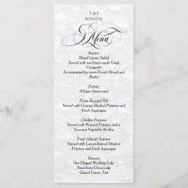 Menu Casamento Clássico Elegante Branco