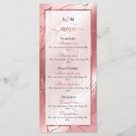 Menu casamento clássico, elegante, rosa cor-de-rosa, ro