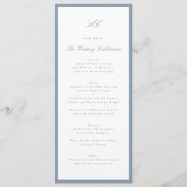 Menu Casamento Clássico em Azul Poeirento