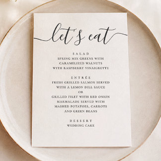 Menu Casamento Clássico Moderno | Caligrafia Vamos Come