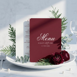 Menu Casamento Clássico Moderno com Monograma de Casal 