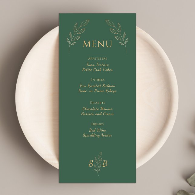 Menu Casamento Clássico Moderno Elegante Minimalista (Criador carregado)