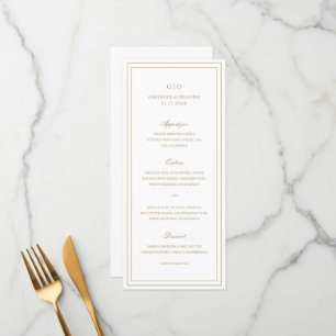Menu Casamento Clássico Ouro Elegante