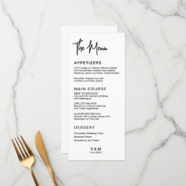 Menu Casamento Clássico Preto e Branco Elegante