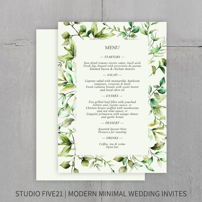 Menu Casamento Clássico Russo Russo Floral Fronteira (Criador carregado)