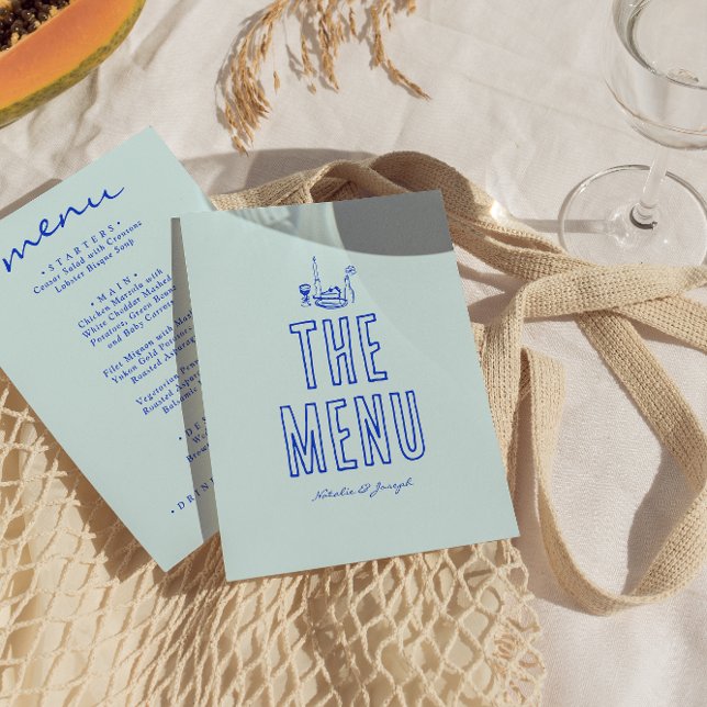 Menu Casamento Colorido de Brilho Colorido com Desenho  (Criador carregado)