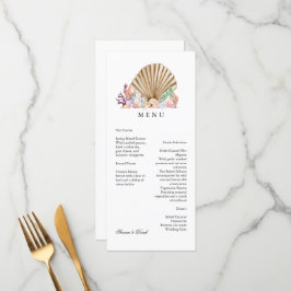 Menu Casamento com a praia de Coral & Seashell