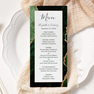 Menu Casamento com Ágata Dourada em Verde Caçador Moder