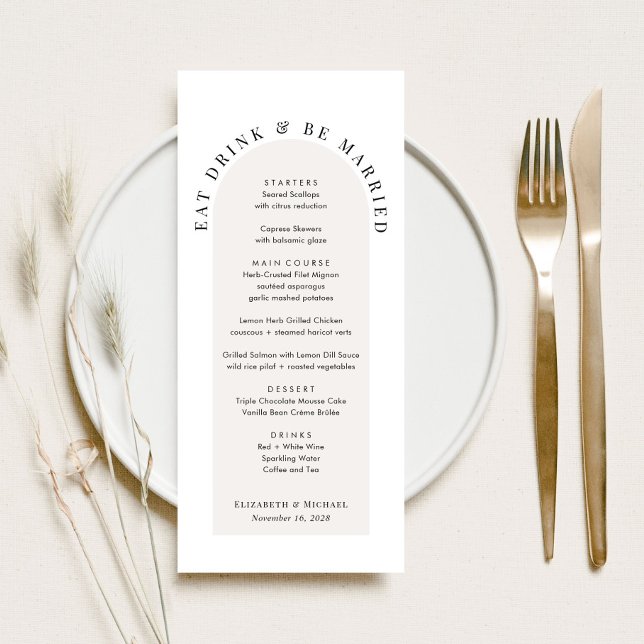 Menu Casamento com Arco Moderno Minimalista (Criador carregado)