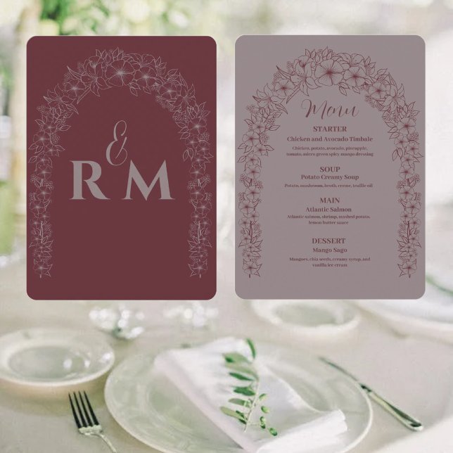 Menu Casamento com Arco Vermelho de Porte Flor (Criador carregado)
