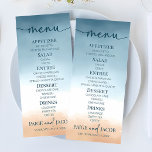 Menu Casamento com areia de praia do Oceano Azul Elegan<br><div class="desc">Este é um menu de Casamento de Areia da Praia do Oceano Azul Elegante.</div>