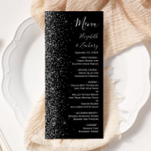 Casamento com Borda de Brilho Preto Prata Moderno
