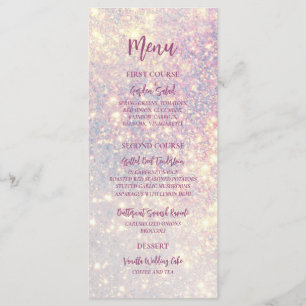 Menu Casamento com brilho de roxo elegante