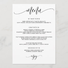 Menu Casamento com Caligrafia Moderna