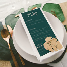 Menu Casamento com Cinzas Verdes do Arco Moderno