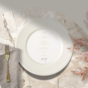 Menu Casamento com Círculo de Fita Branca de Trendy