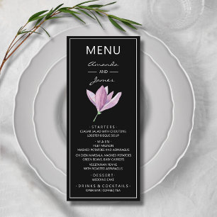 Menu Casamento com Cor de Água da Magnólia Roxa Botâ