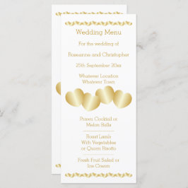 Menu Casamento com cores Douradas Design
