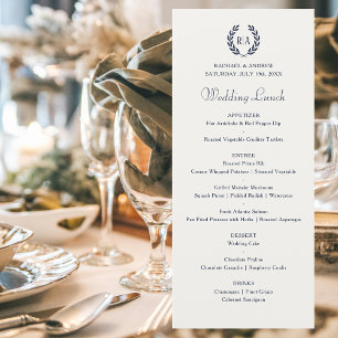 Menu Casamento com Creme de Marinho Monograma
