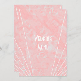 Menu Casamento com Design de Arte Marble Rosa