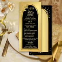 Casamento com Estilo de Deco Preto Dourado Chic