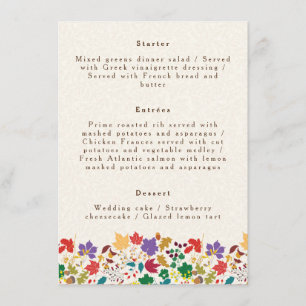 Menu Casamento com Flor de Prado Amarelo primavera da M