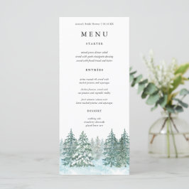 Menu Casamento com Floresta de Pinheira Aquarela