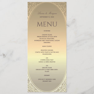 Menu Casamento com Folha de Ouro Falso