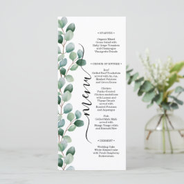 Menu Casamento com Folhagem de Eucalipto Moderna